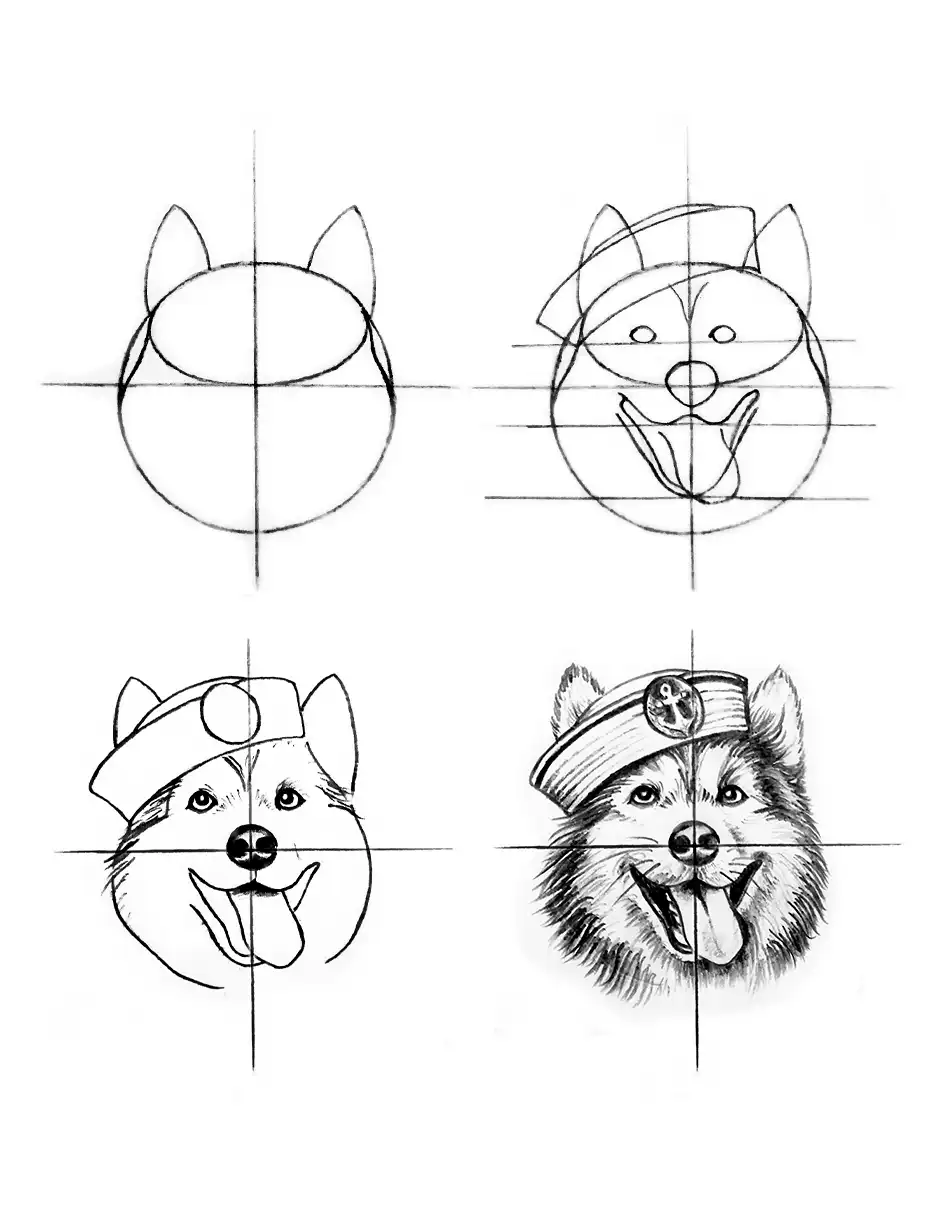 Portrait linework and moon backdrop study