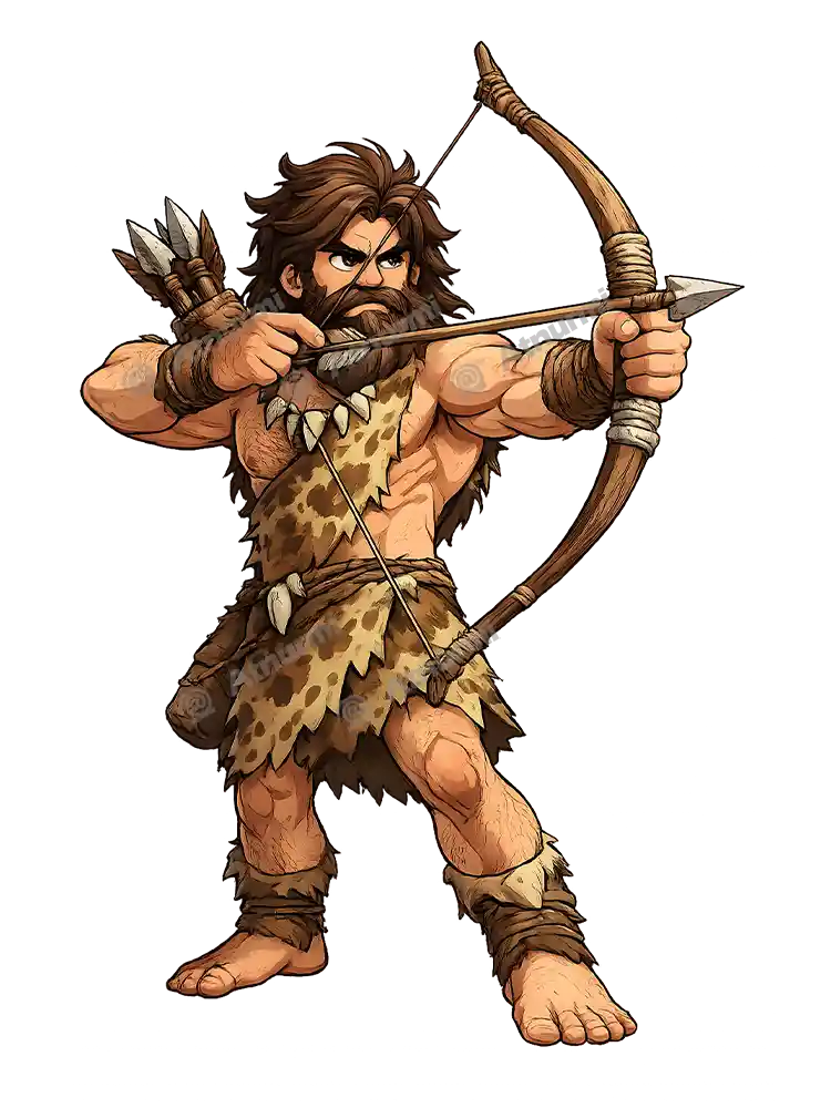 Ancient Hunter Wildbow Archer Cartoon Art - characters download preview by Atnurmi