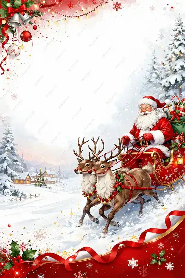 Cheistmas Card Template Santa Design Background - templates download preview by Atnurmi