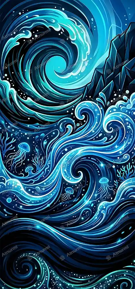 Dark Blue Graphic Nature Design - wallpapers download preview by Atnurmi