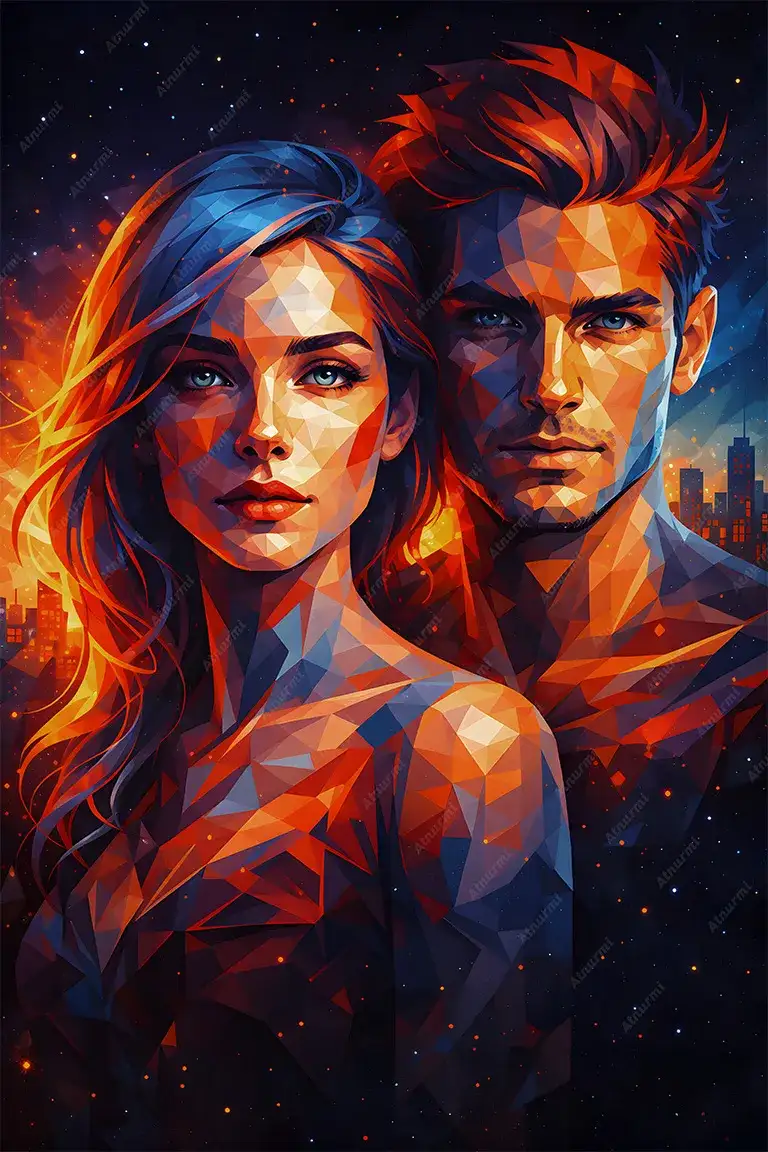 Romantic Couple Red Themed Graphic Design  - wallpapers download preview by Atnurmi