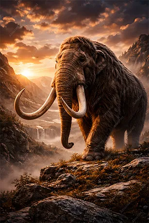 Ancient Huge Mammoth Elephant 10000BC   - wallpapers download preview by Atnurmi