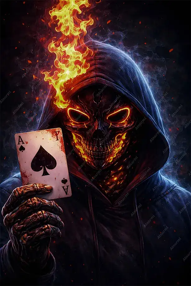 Mysterious Skull Mask Graphic Man Omi Card Art  - wallpapers download preview by Atnurmi