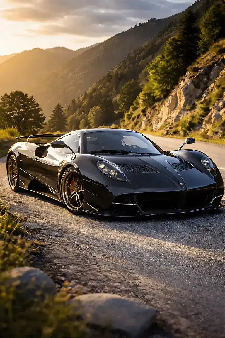 Pagani Racing Car On Mountain Road  - wallpapers download preview by Atnurmi