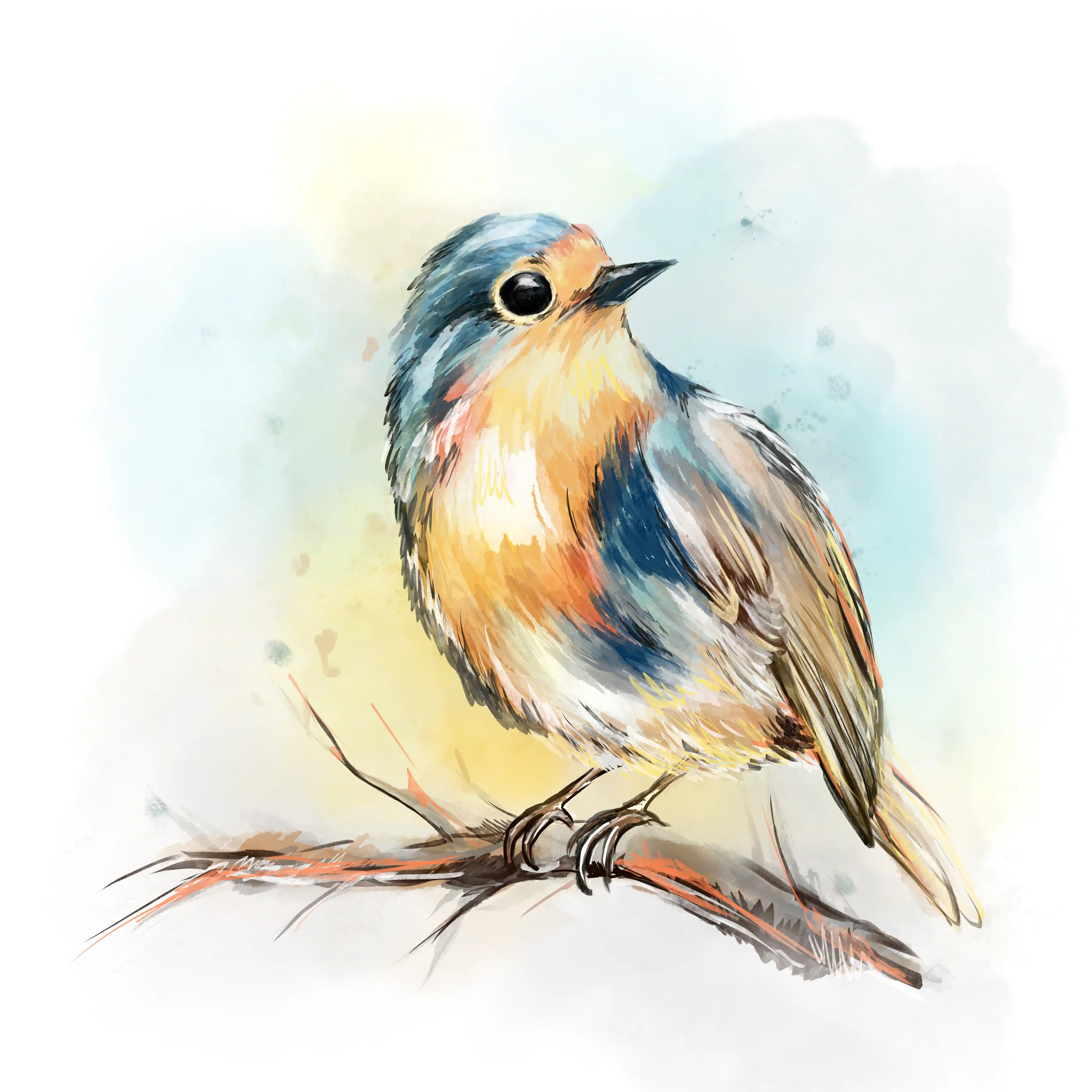 Ethereal watercolor scene with soft atmosphere